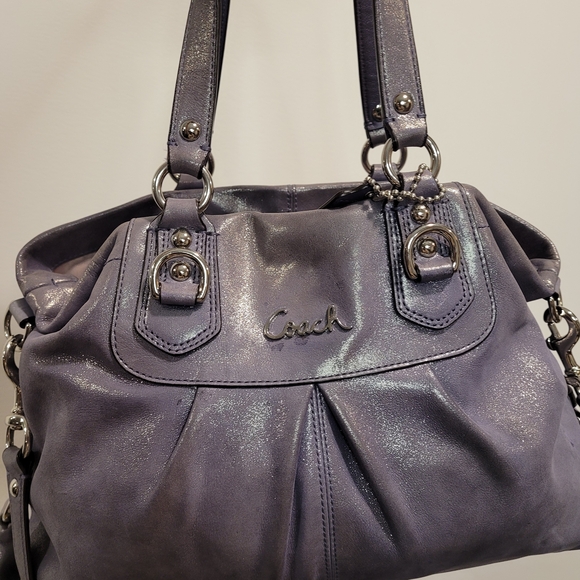 Coach Shimmering Purple Shoulder Bag (Rehab) - Picture 1 of 14